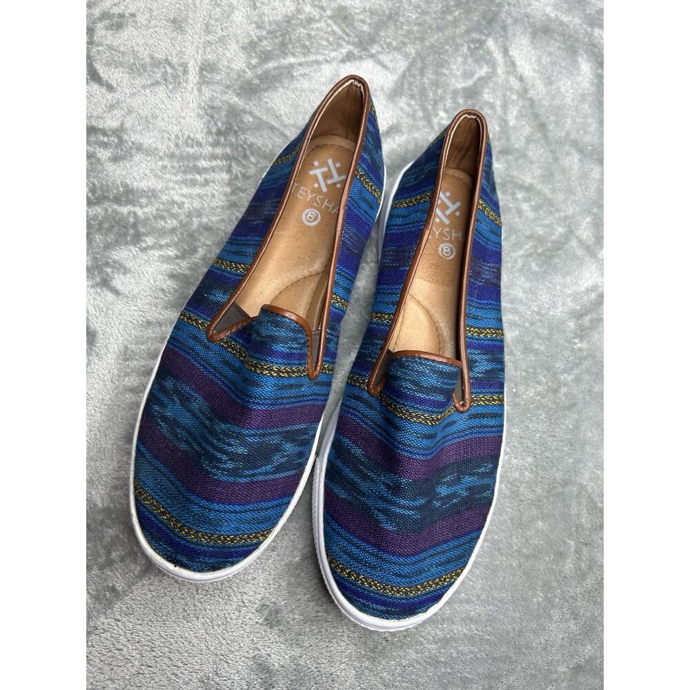 Teysha Midnight Adventure Slip On Aztec Print Sneaker Handwoven Upper Size 38
